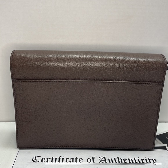 Authentic GUCCI brown leather clutch wristlet bag with dustcover COA and card - Picture 6 of 11